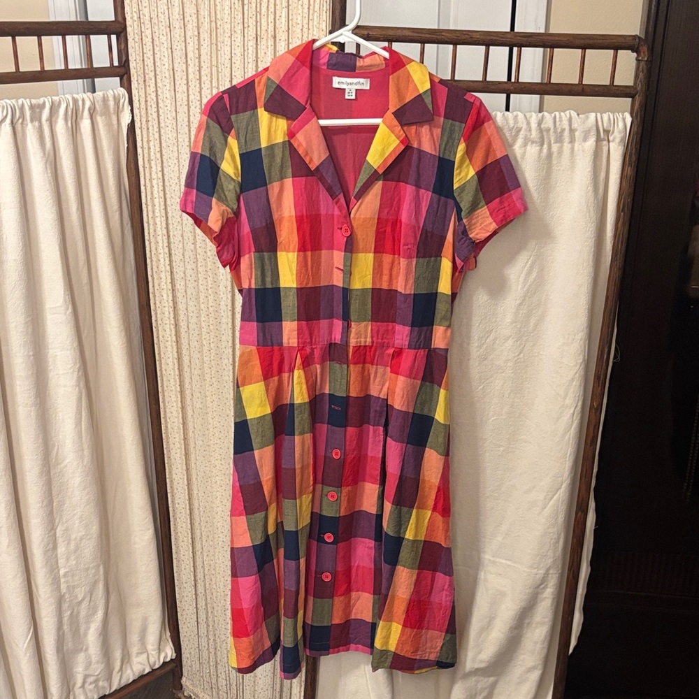 Colorful Plaid Midi Dress